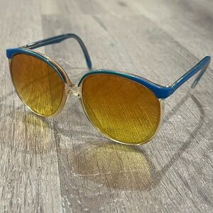 Metzler Made in Germany Multicolor Tie Dye Two-Tone Large Lense Glasses EUC